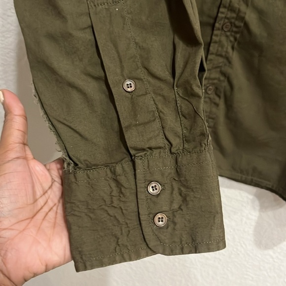 The Factory Mens Long Sleeve Brown Button Down Shirt  Size XXL Embroidered - Picture 11 of 11